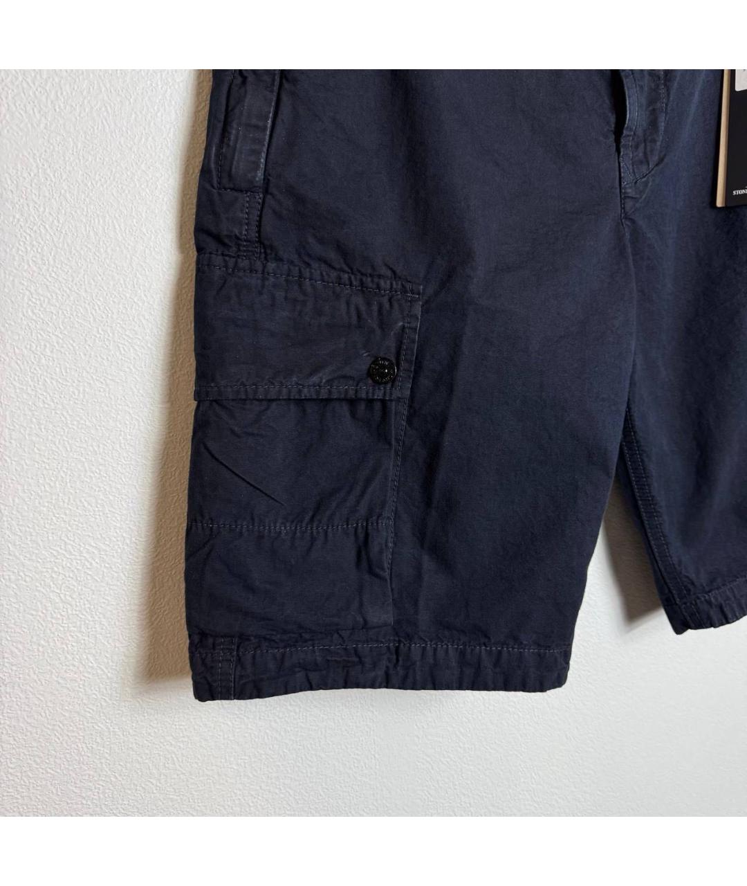 STONE ISLAND Темно-синие хлопковые шорты, фото 6
