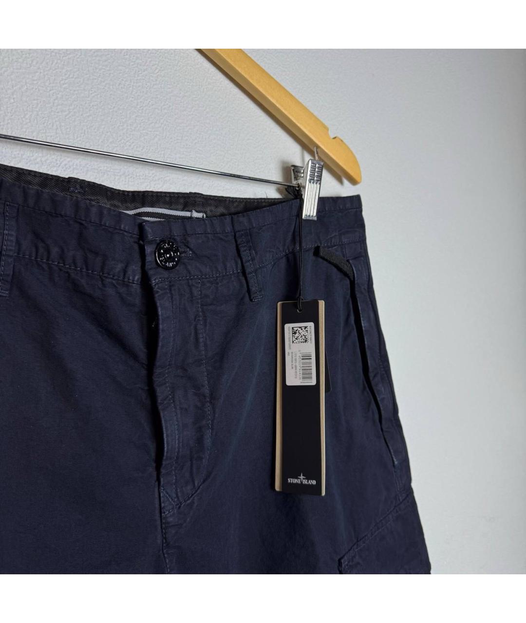 STONE ISLAND Темно-синие хлопковые шорты, фото 5