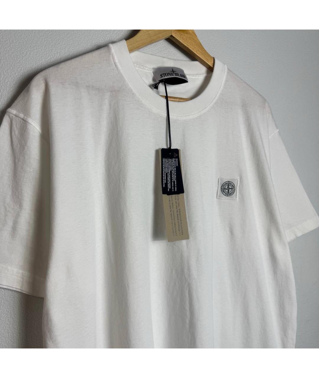 STONE ISLAND Белая футболка, фото 4