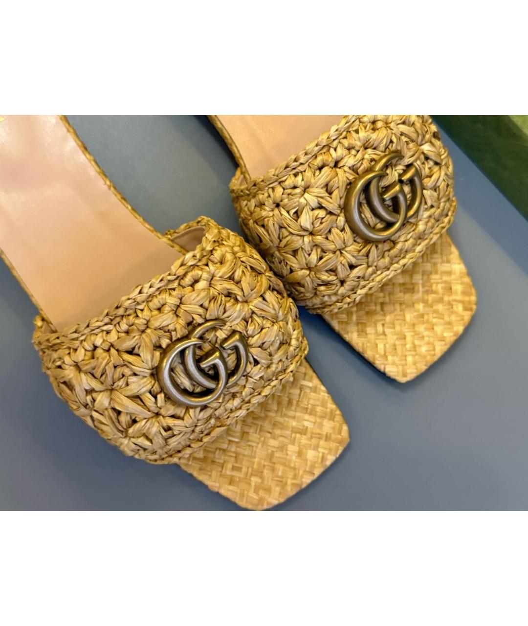 GUCCI Бежевые шлепанцы, фото 3