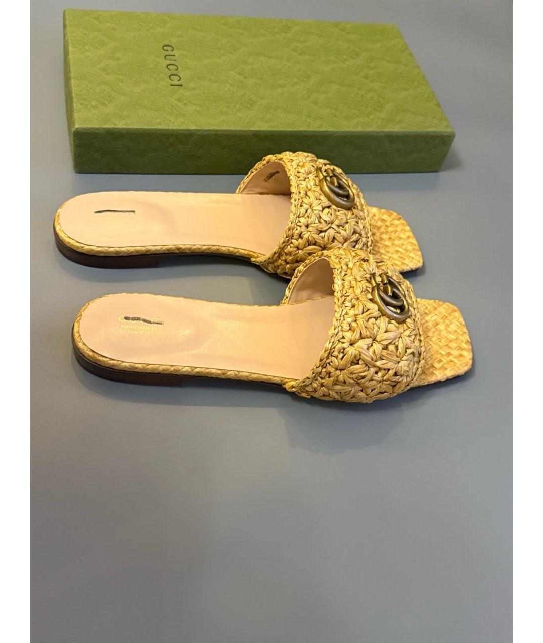 GUCCI Бежевые шлепанцы, фото 8