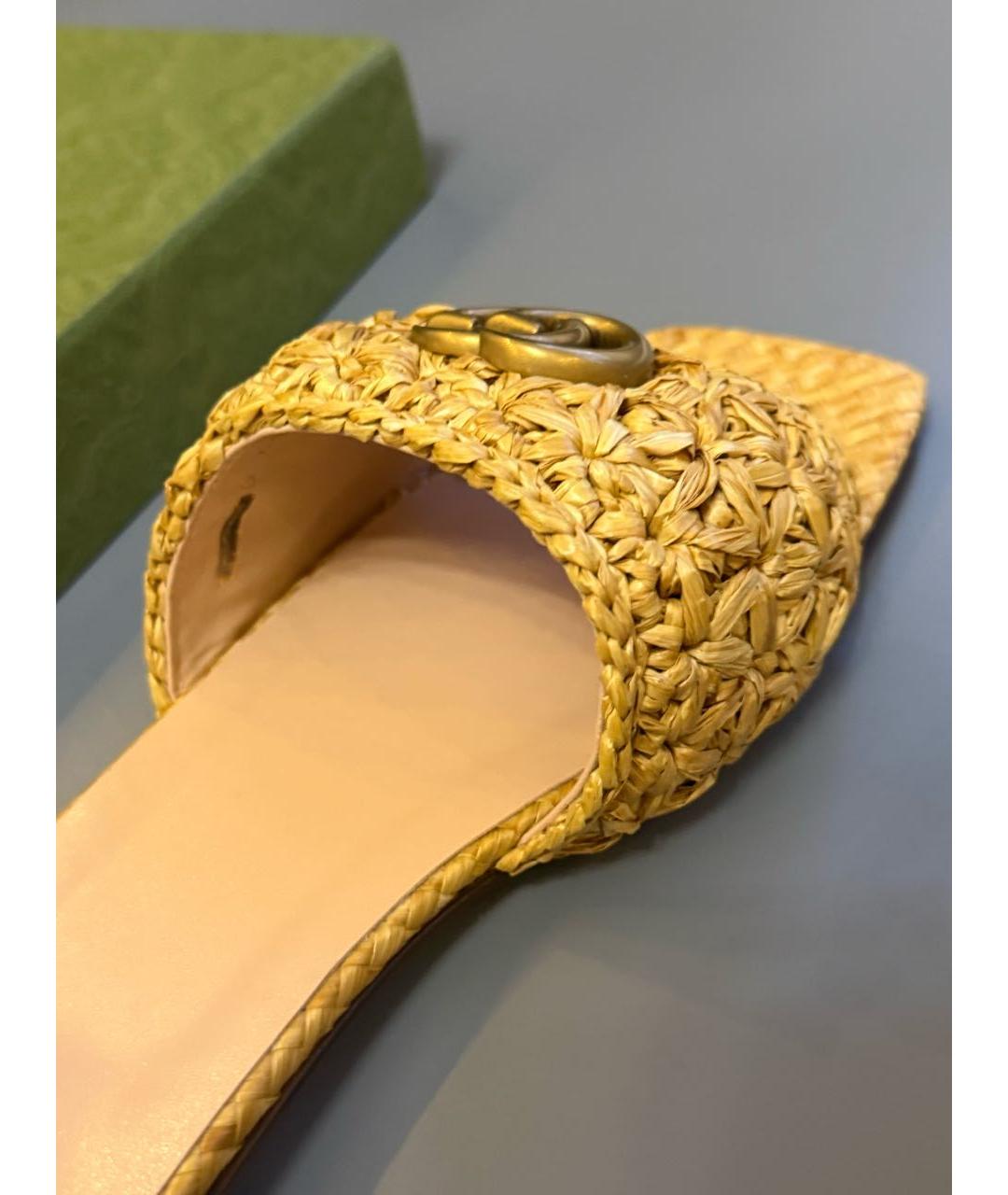 GUCCI Бежевые шлепанцы, фото 6