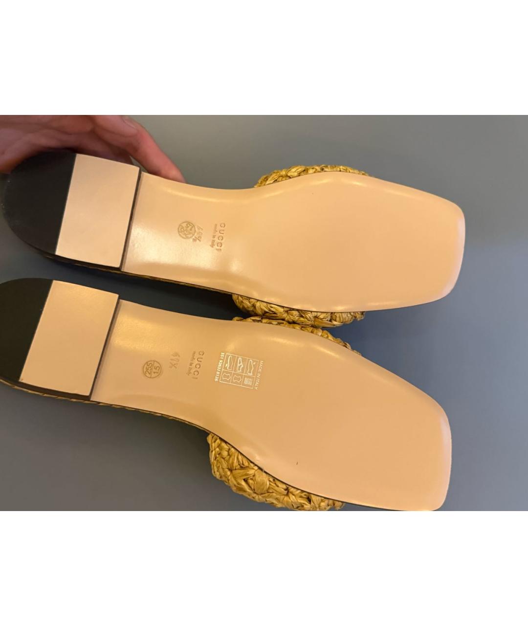 GUCCI Бежевые шлепанцы, фото 5