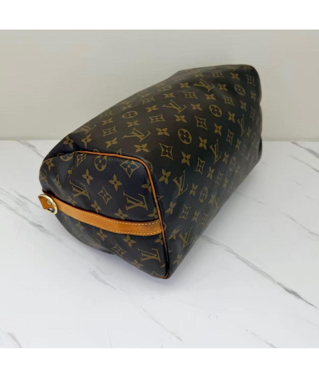 LOUIS VUITTON Коричневая сумка с короткими ручками из канвы, фото 7