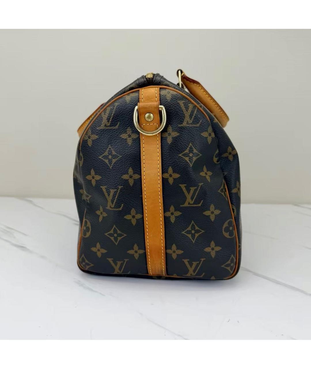 LOUIS VUITTON Коричневая сумка с короткими ручками из канвы, фото 4