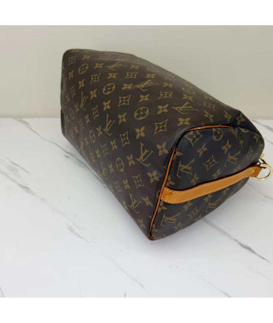 LOUIS VUITTON Коричневая сумка с короткими ручками из канвы, фото 6