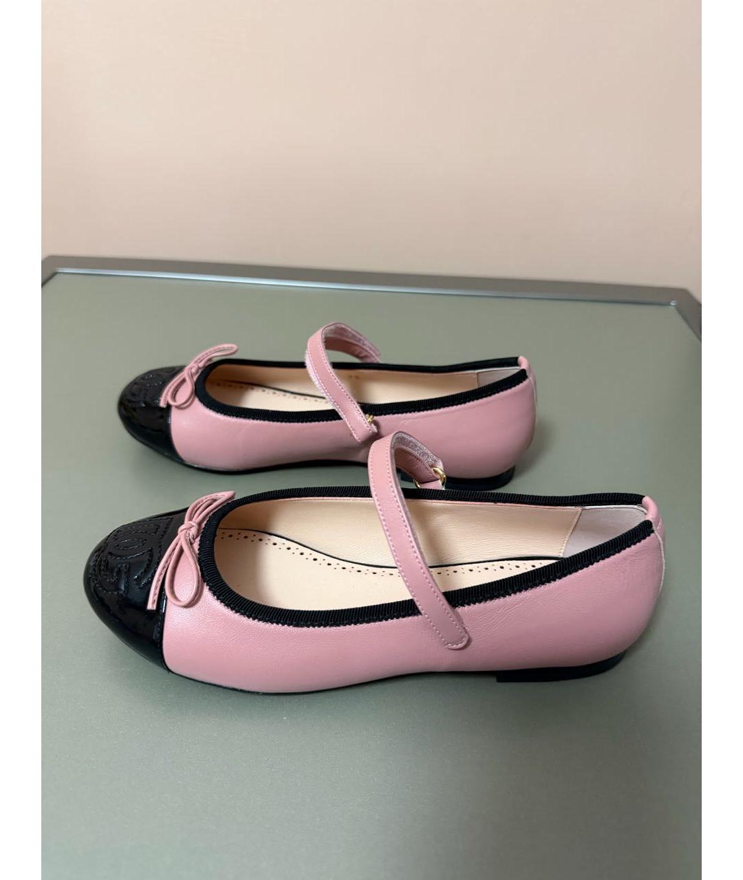 DOLCE&GABBANA Розовые кожаные балетки, фото 6