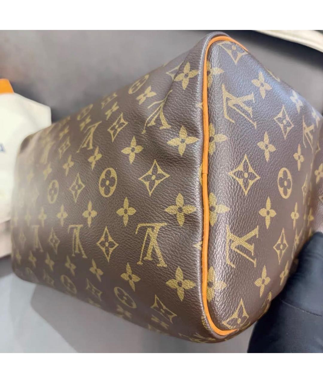 LOUIS VUITTON Коричневая сумка с короткими ручками из канвы, фото 7