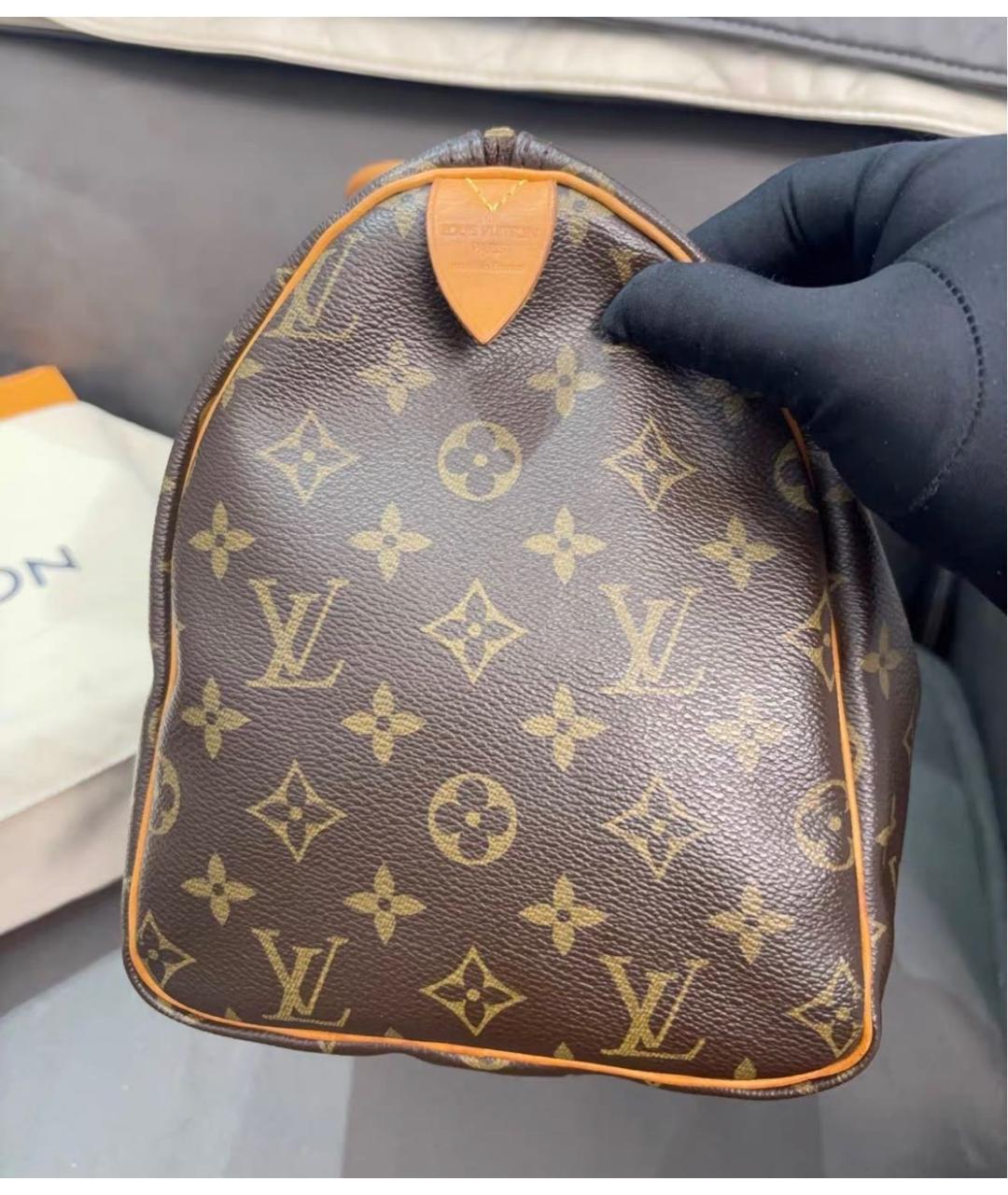 LOUIS VUITTON Коричневая сумка с короткими ручками из канвы, фото 6