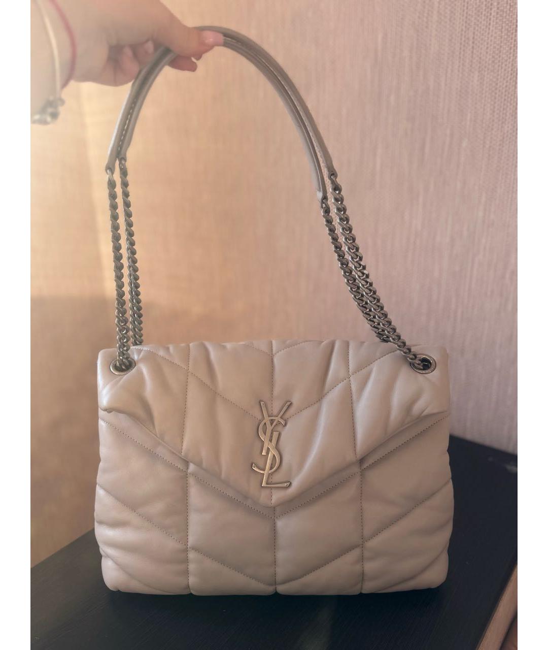 SAINT LAURENT Серая сумка через плечо, фото 6