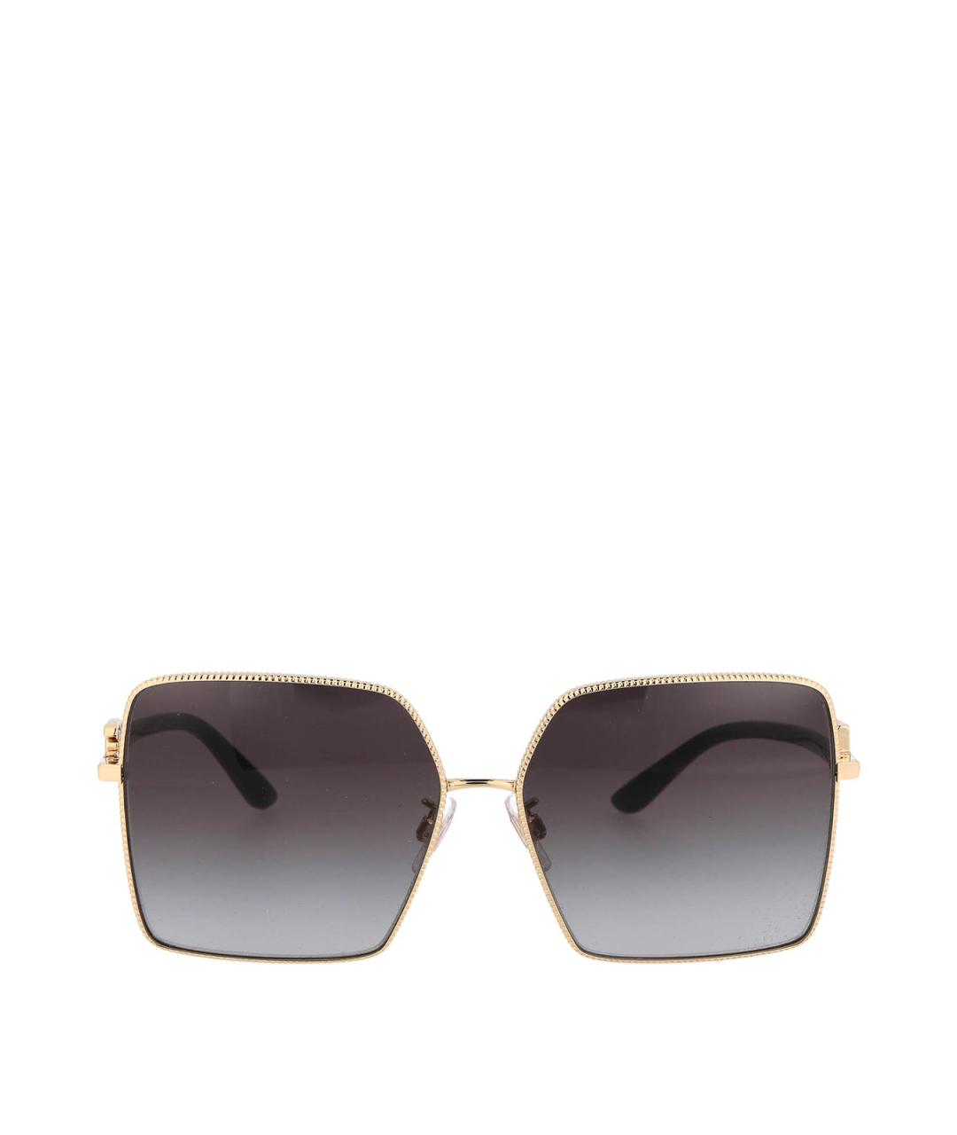DOLCE&GABBANA Золотые металлические солнцезащитные очки, фото 1