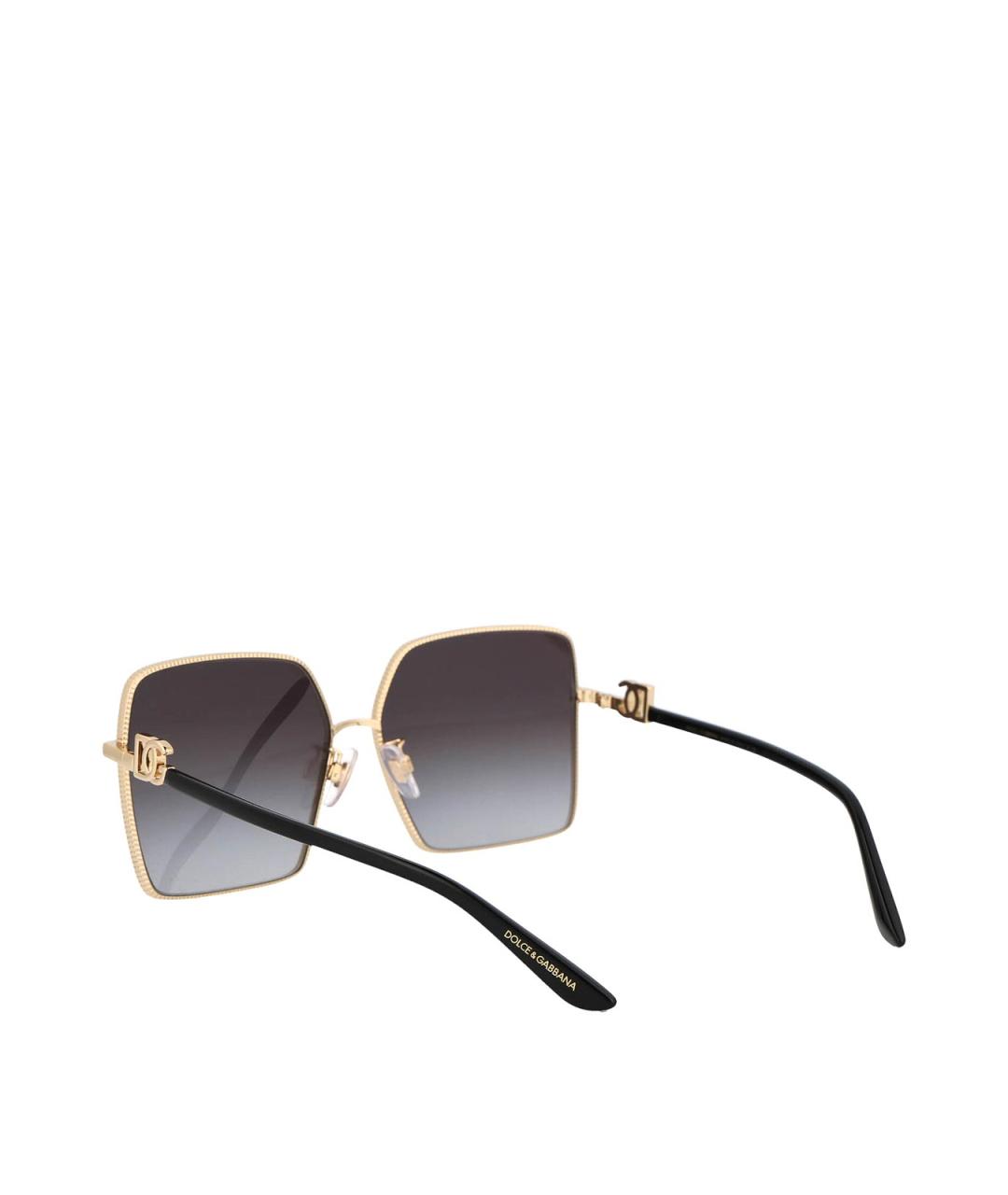 DOLCE&GABBANA Золотые металлические солнцезащитные очки, фото 4