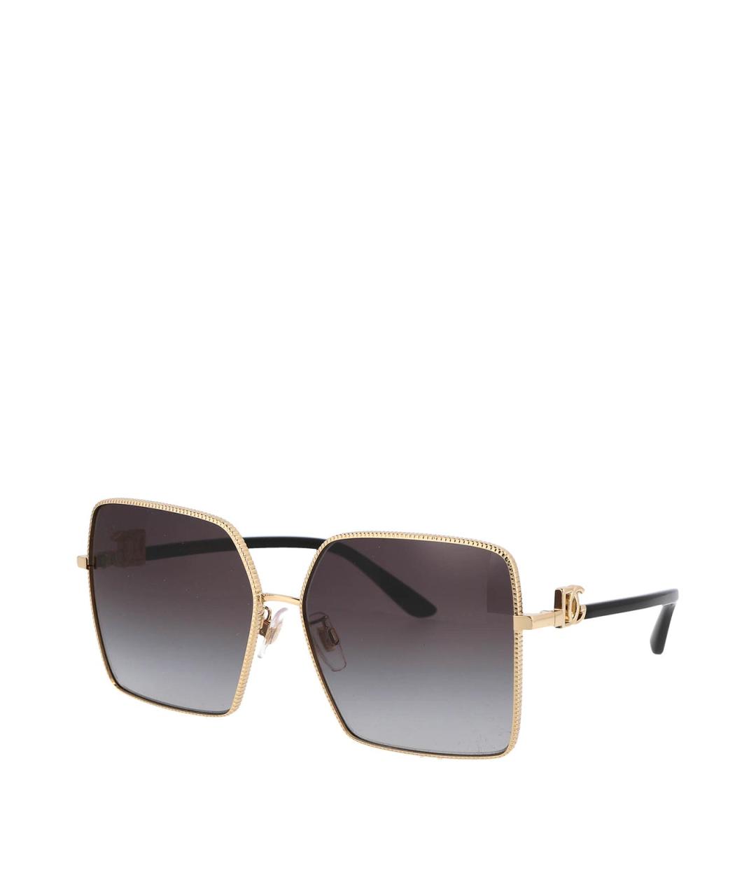 DOLCE&GABBANA Золотые металлические солнцезащитные очки, фото 2