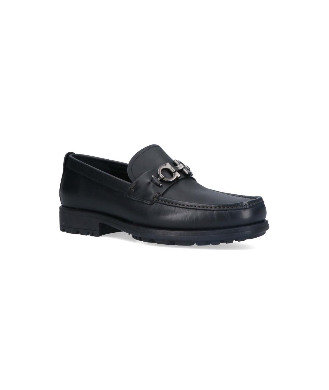 FERRAGAMO Черные кожаные лоферы, фото 2