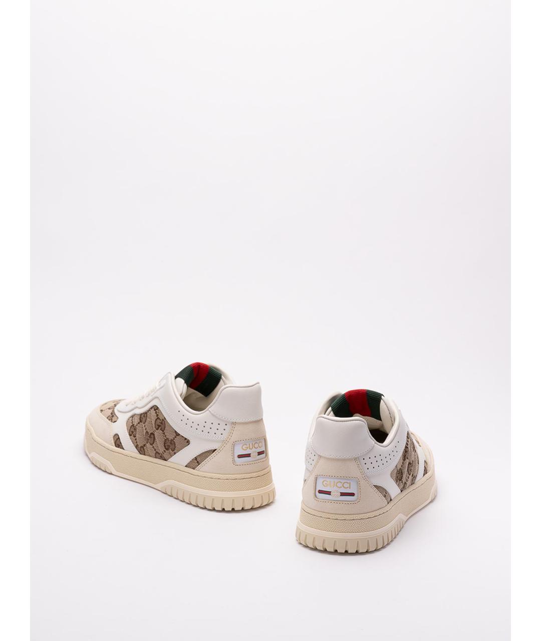 GUCCI Бежевые кожаные кеды, фото 3