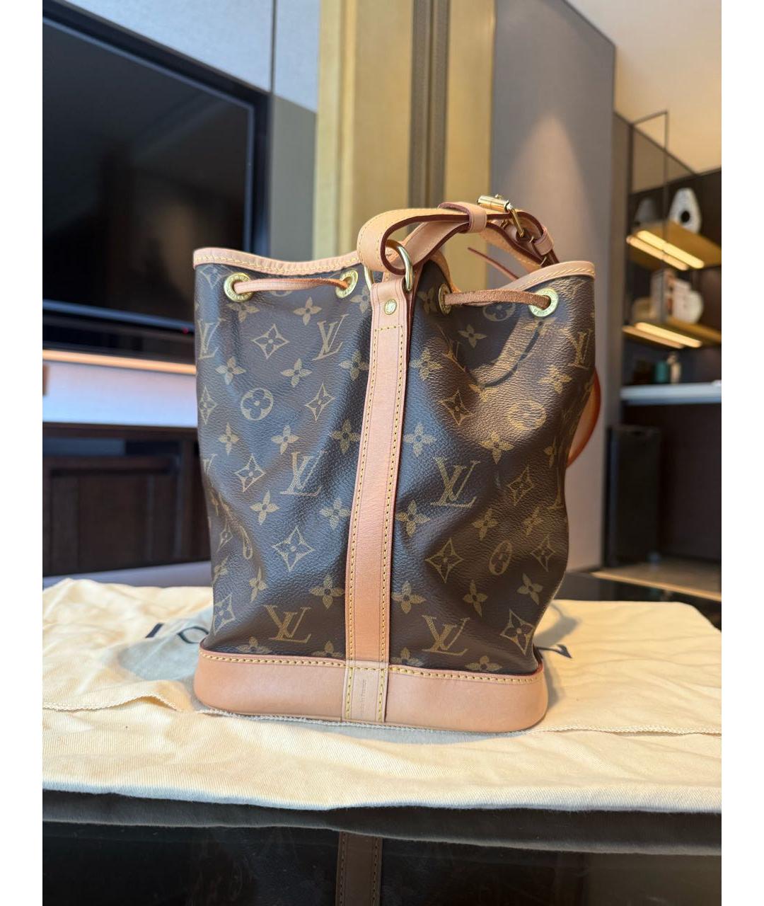 LOUIS VUITTON Коричневая кожаная сумка тоут, фото 4