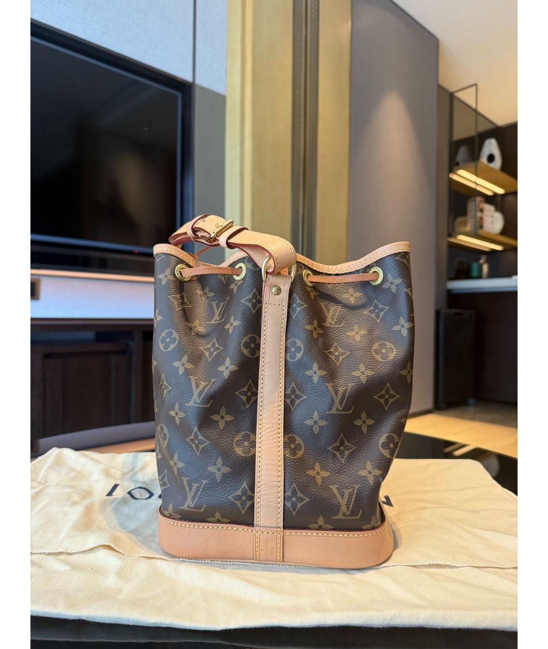 LOUIS VUITTON Коричневая кожаная сумка тоут, фото 3