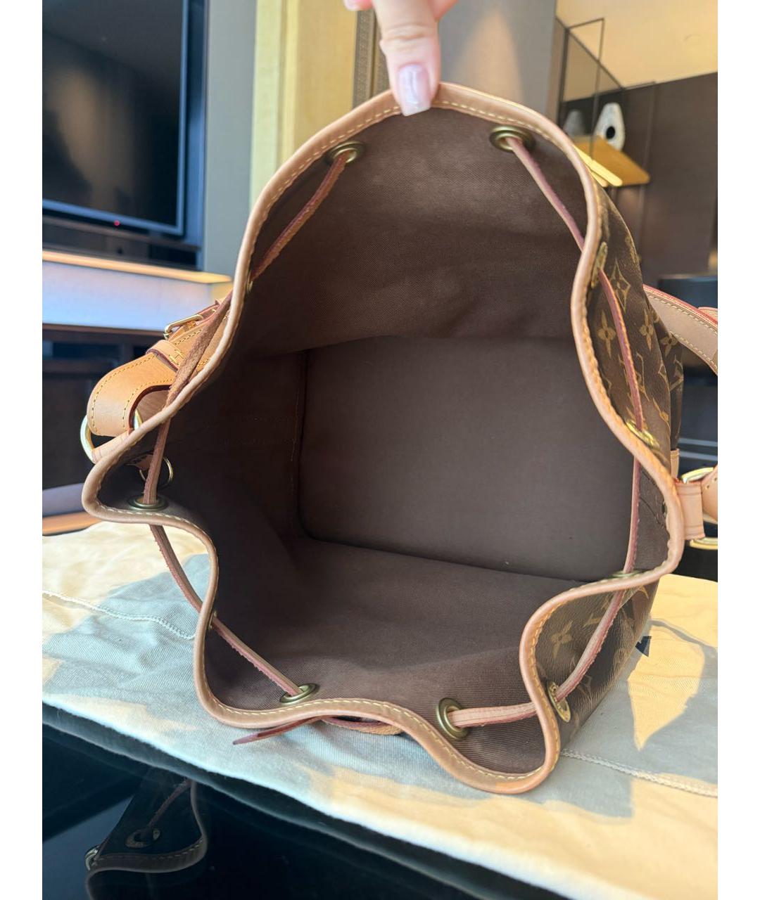 LOUIS VUITTON Коричневая кожаная сумка тоут, фото 8
