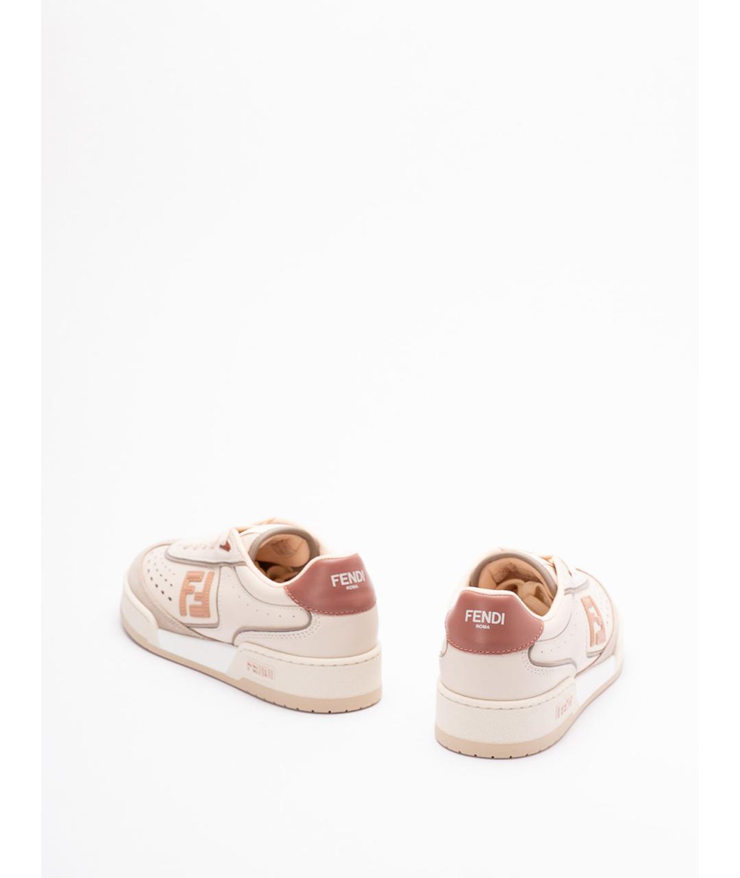FENDI Розовые кожаные кеды, фото 3