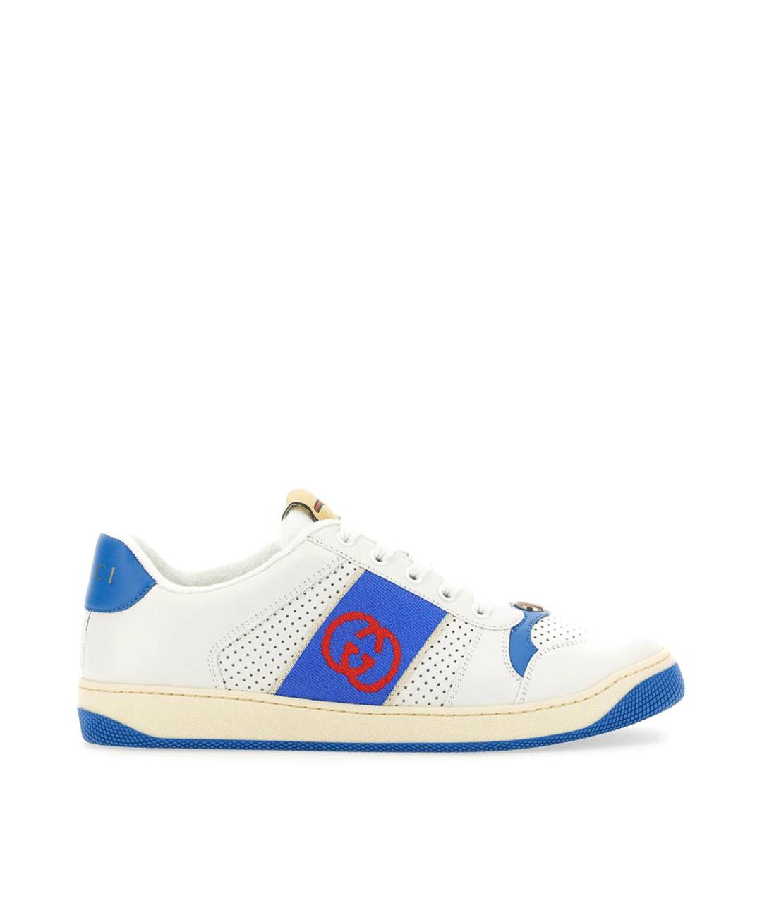 GUCCI Белые кожаные низкие кроссовки / кеды, фото 1