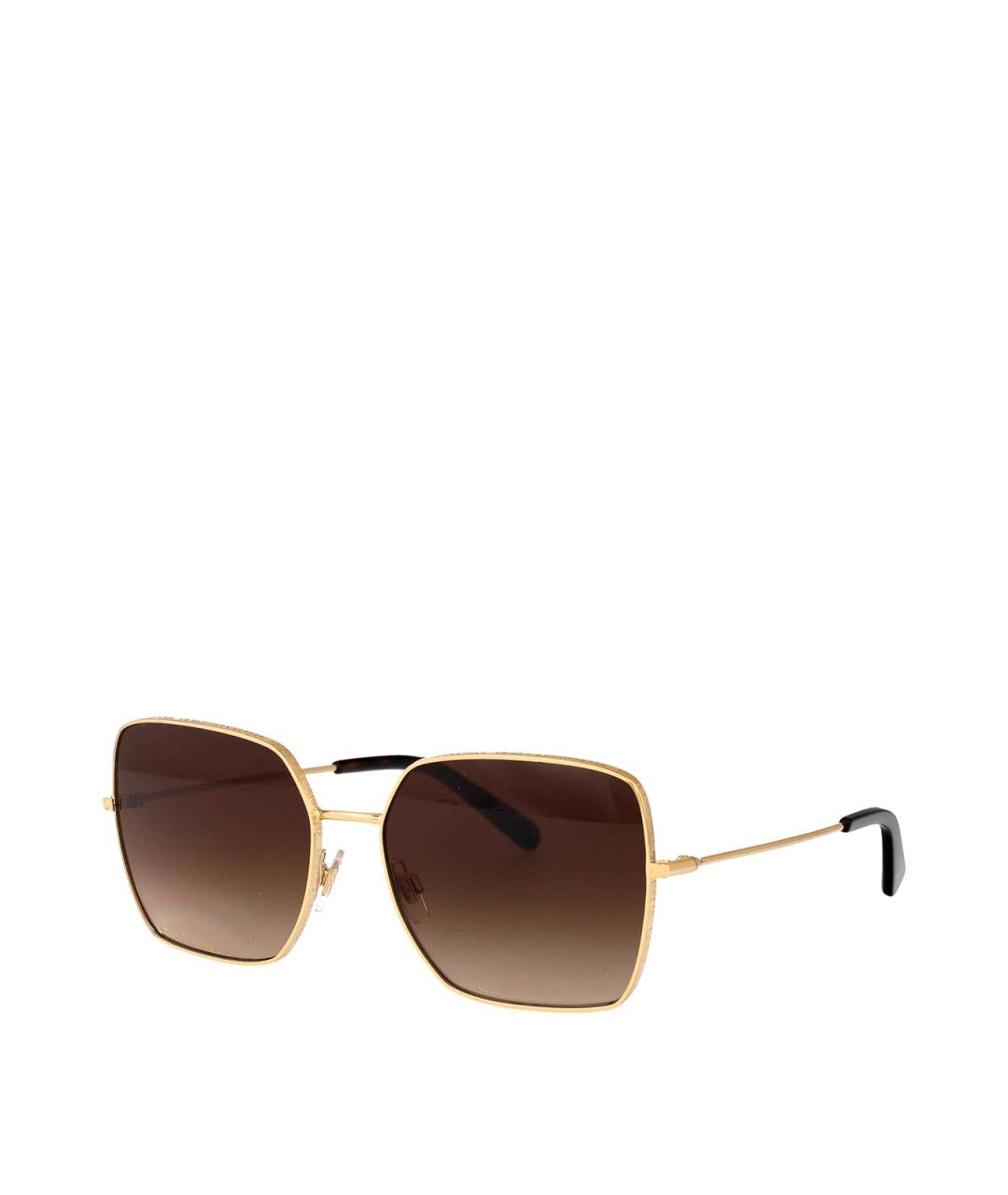 DOLCE&GABBANA Золотые металлические солнцезащитные очки, фото 2
