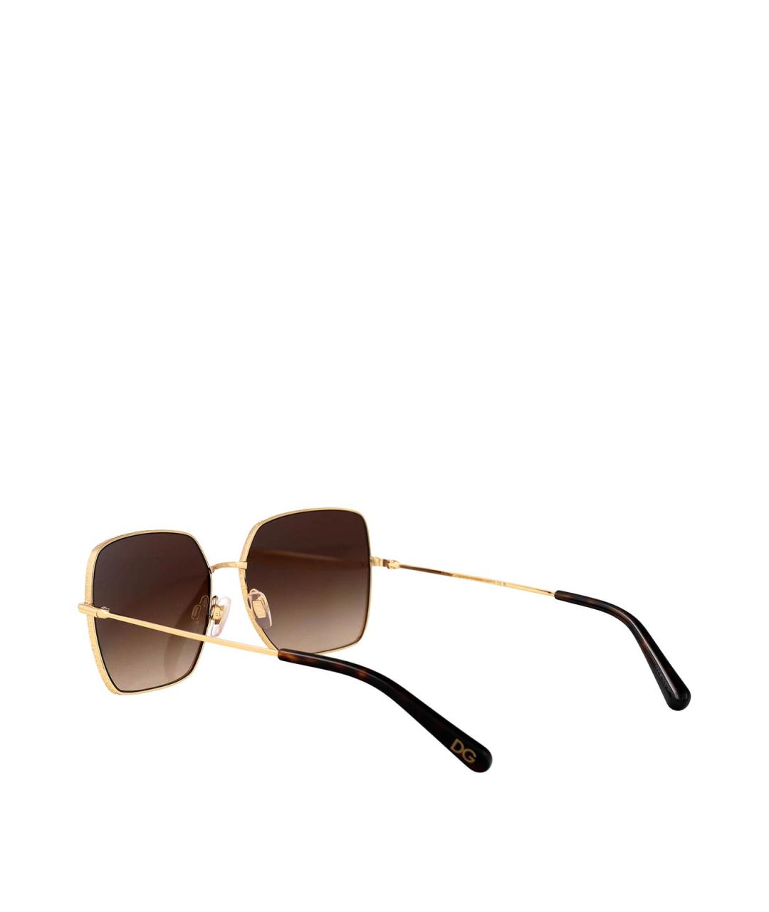 DOLCE&GABBANA Золотые металлические солнцезащитные очки, фото 4