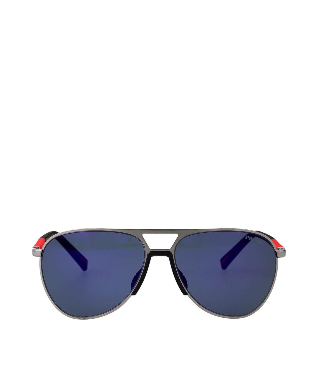 PRADA Серые металлические солнцезащитные очки, фото 1