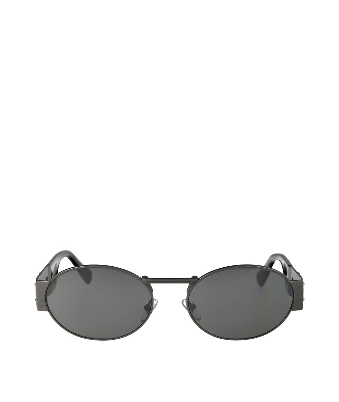 VERSACE Серые металлические солнцезащитные очки, фото 1