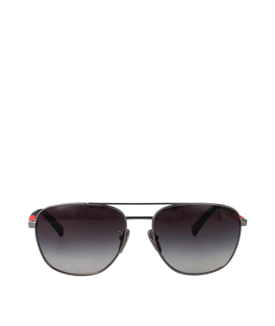 PRADA Серые металлические солнцезащитные очки, фото 1