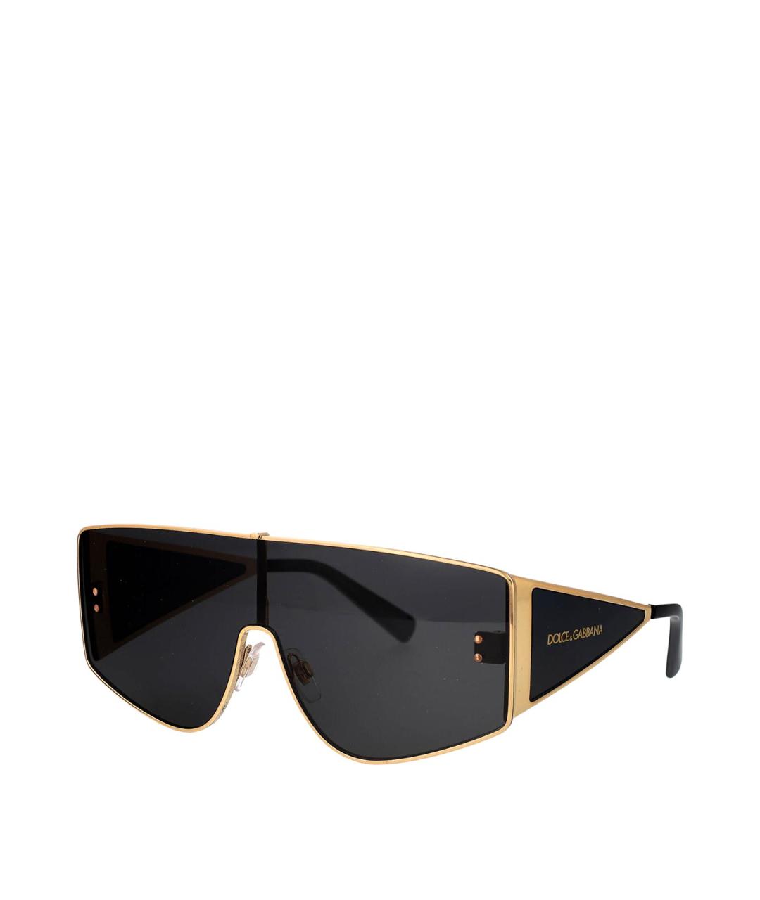 DOLCE&GABBANA Золотые металлические солнцезащитные очки, фото 2