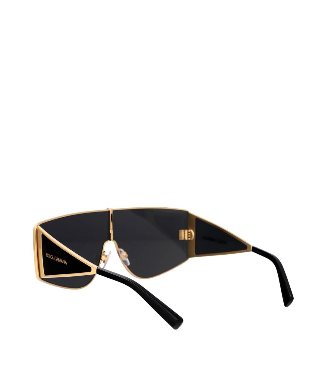 DOLCE&GABBANA Золотые металлические солнцезащитные очки, фото 4