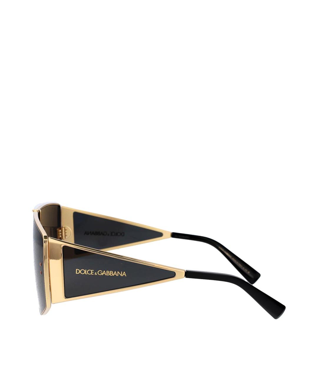 DOLCE&GABBANA Золотые металлические солнцезащитные очки, фото 3