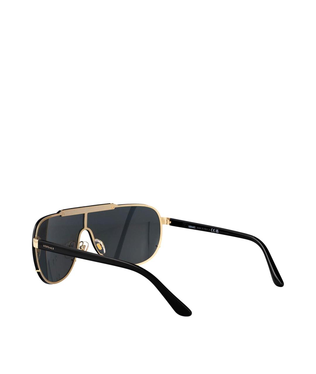 VERSACE Золотые металлические солнцезащитные очки, фото 4