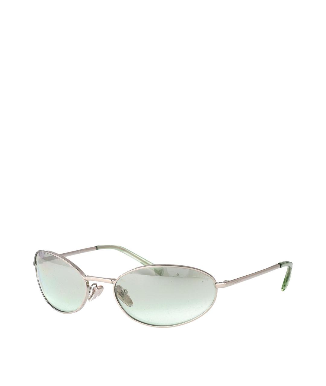 PRADA Серебряные металлические солнцезащитные очки, фото 2