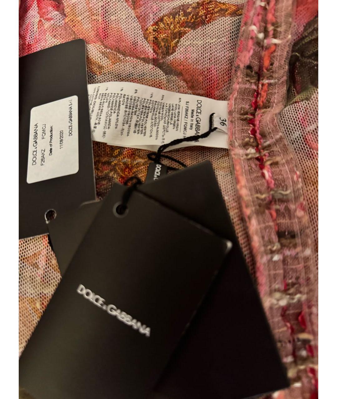 DOLCE&GABBANA Мульти твидовый жакет/пиджак, фото 3