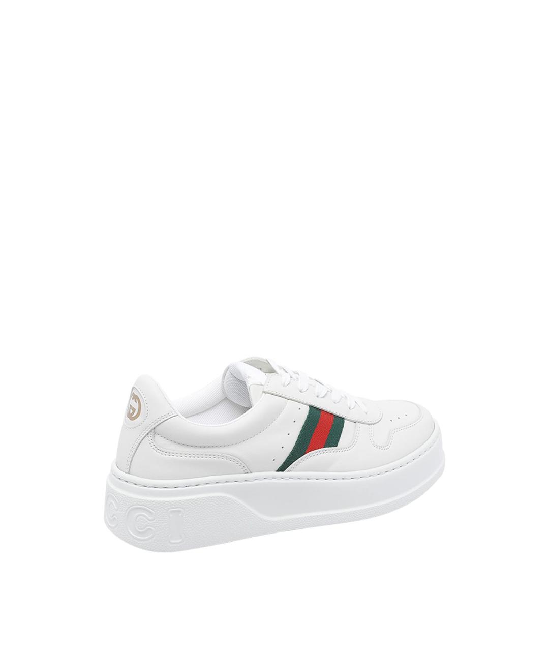 GUCCI Белые кожаные кеды, фото 3