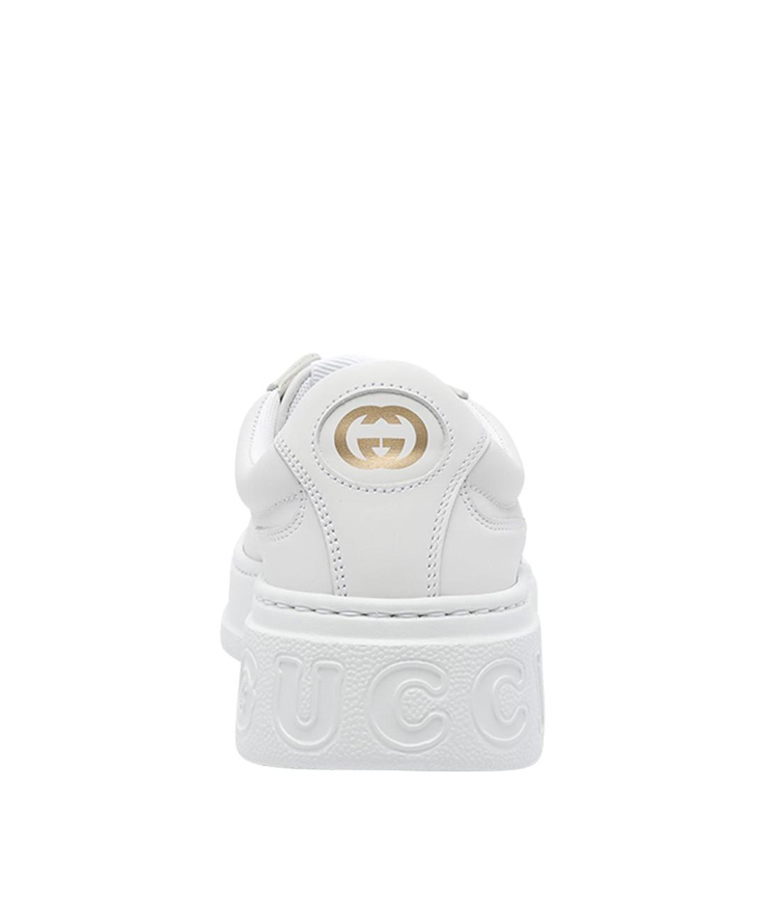 GUCCI Белые кожаные кеды, фото 4