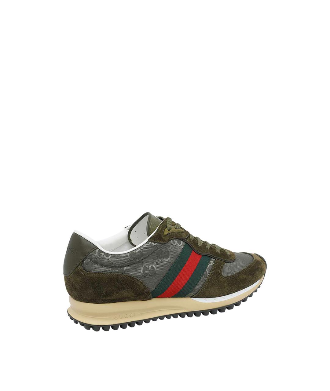 GUCCI Зеленые замшевые низкие кроссовки / кеды, фото 3