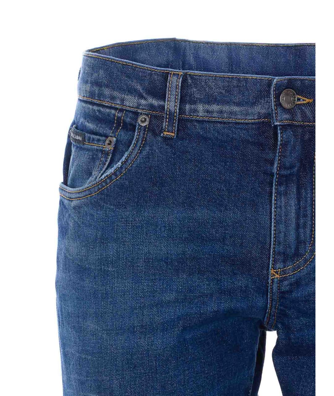 DOLCE&GABBANA Синие хлопковые джинсы скинни, фото 4