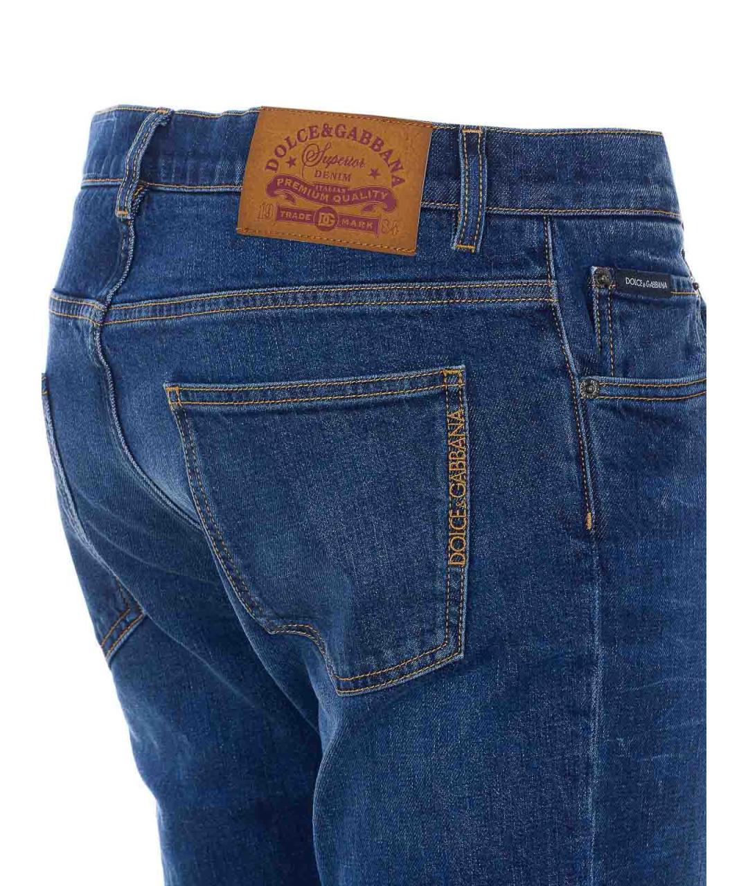 DOLCE&GABBANA Синие хлопковые джинсы скинни, фото 3
