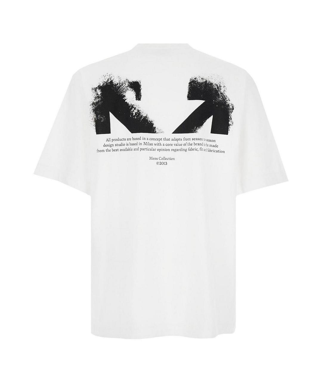 OFF-WHITE Белая хлопковая футболка, фото 2