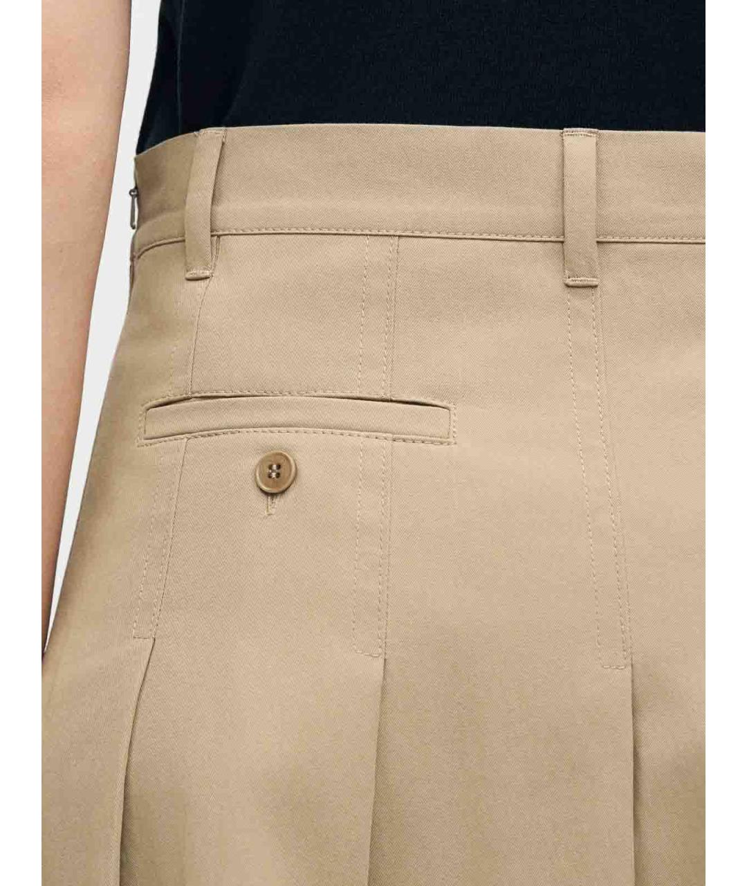 WEEKEND MAX MARA Бежевая хлопковая юбка миди, фото 2