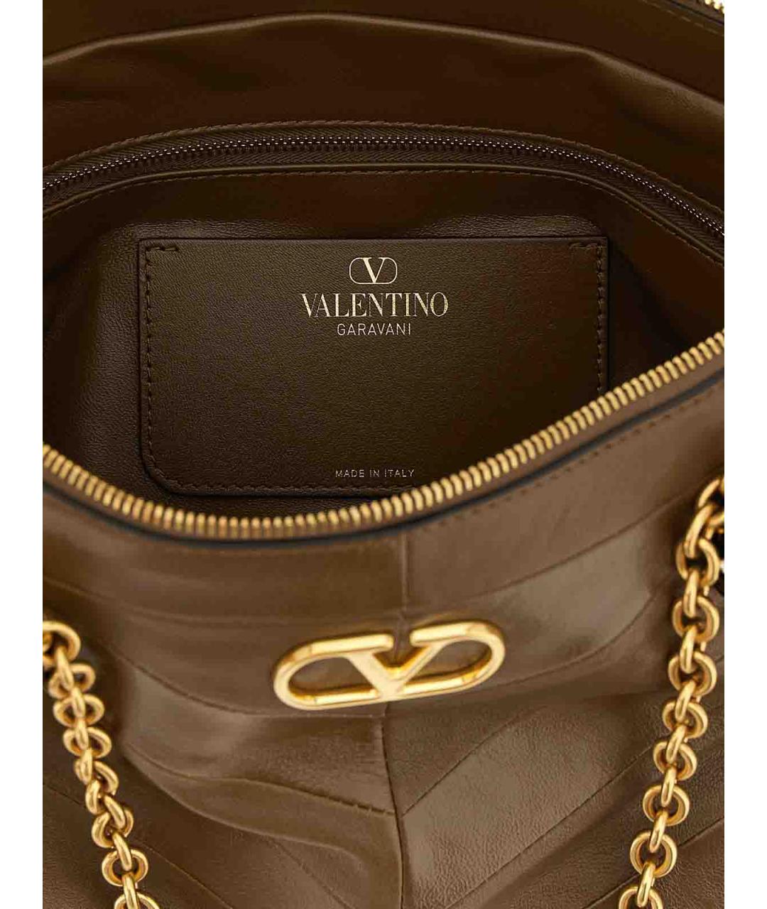 VALENTINO Коричневая кожаная сумка через плечо, фото 4
