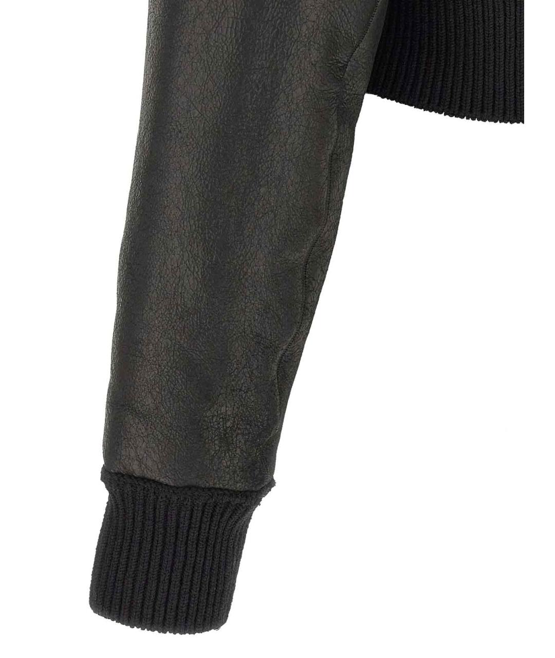 RICK OWENS Черная кожаная куртка, фото 4