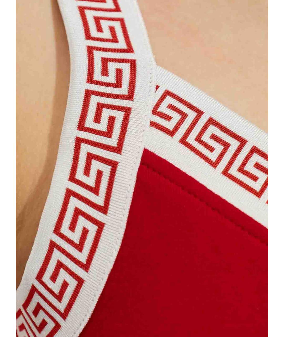 VERSACE Красное хлопковое повседневное платье, фото 5