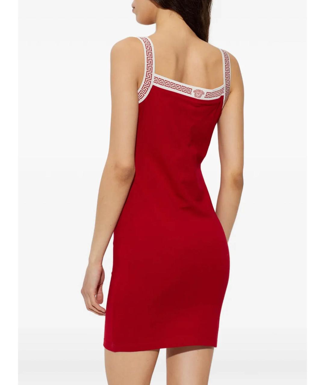 VERSACE Красное хлопковое повседневное платье, фото 4