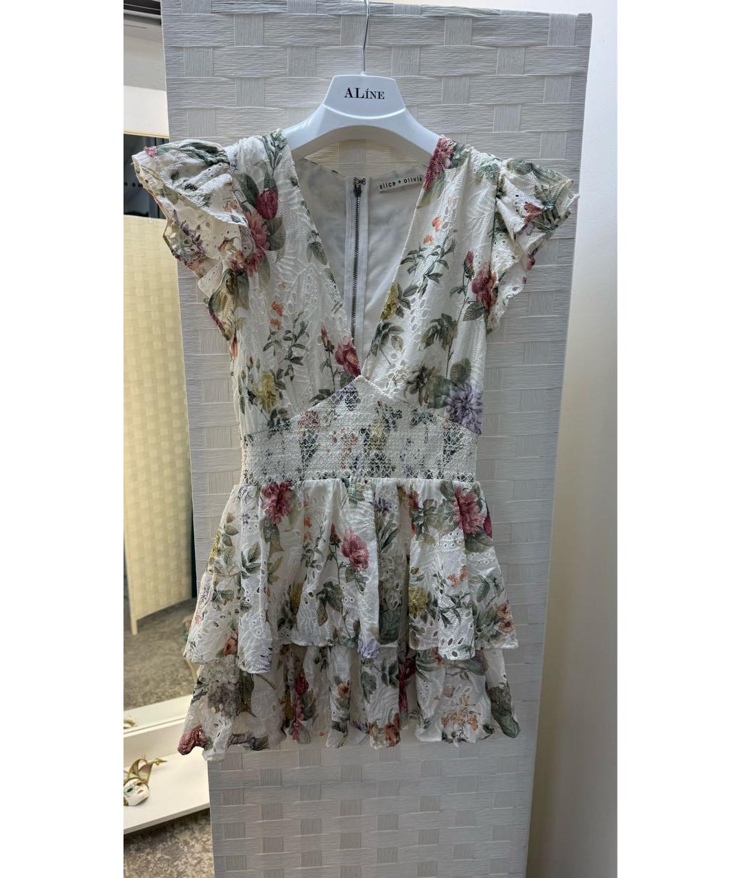 ALICE+OLIVIA Мульти хлопковое повседневное платье, фото 5