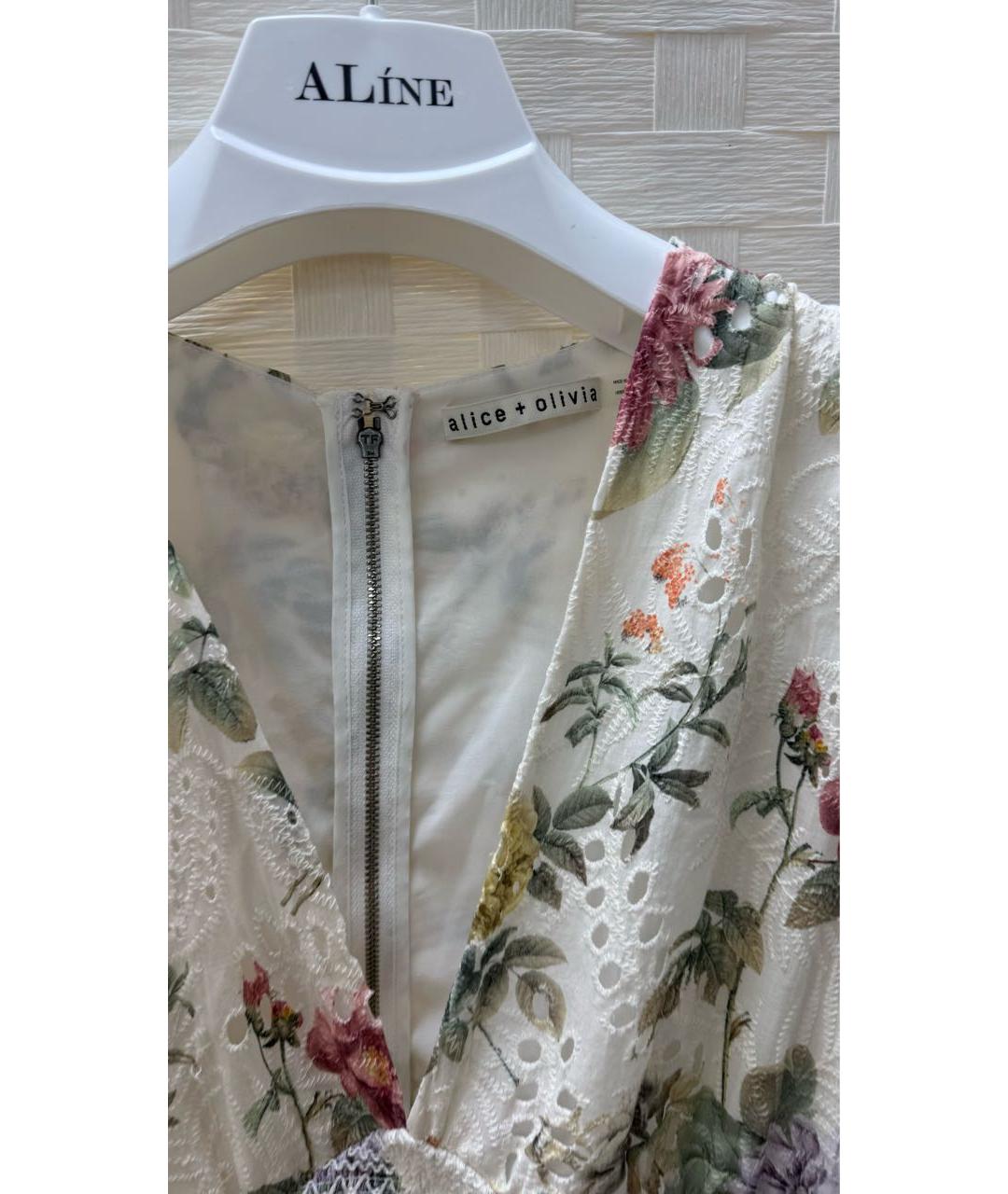 ALICE+OLIVIA Мульти хлопковое повседневное платье, фото 3
