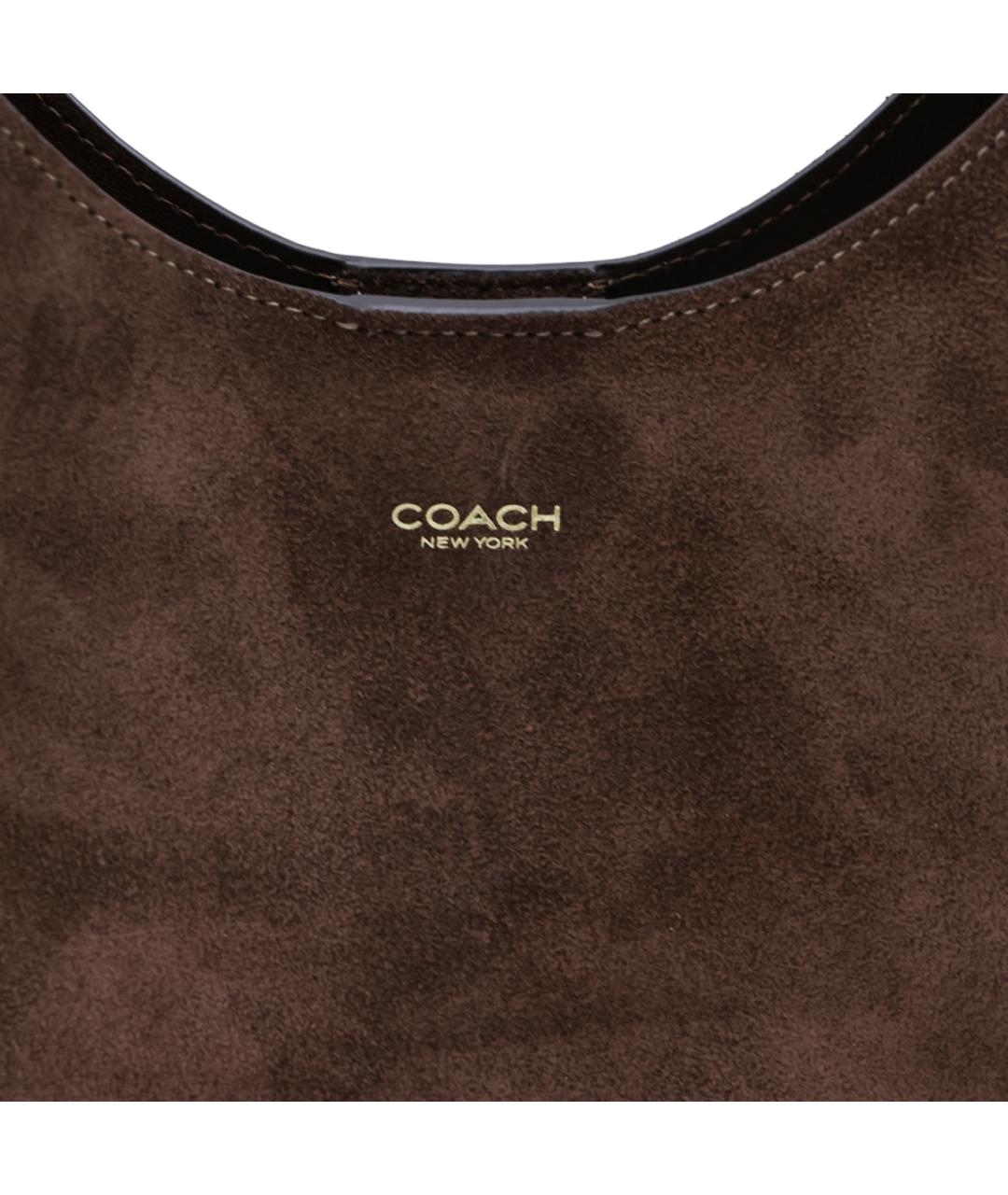 COACH Коричневая кожаная сумка тоут, фото 4