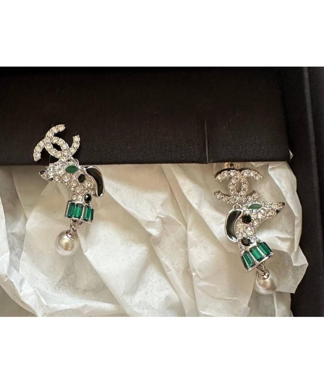 CHANEL Серебряные металлические серьги, фото 2